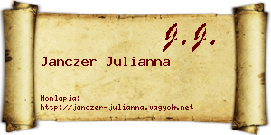 Janczer Julianna névjegykártya